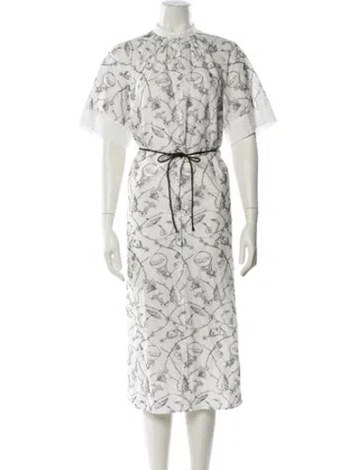 Pre-owned Tomorrowland Printed Midi Length Dress In White