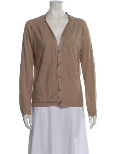 Pre-owned Tomorrowland Silk V-neck Sweater In Neutral