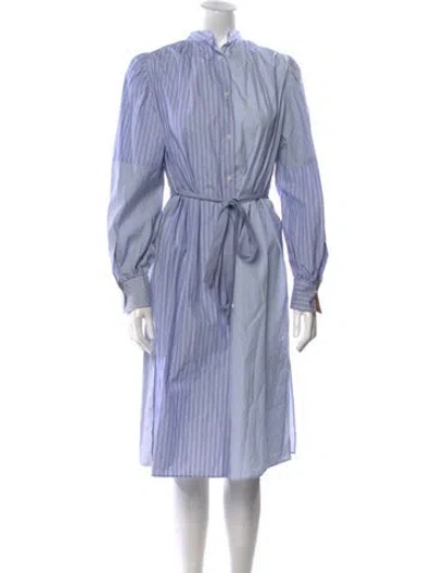 Pre-owned Tomorrowland Striped Midi Length Dress W/ Tags In Blue