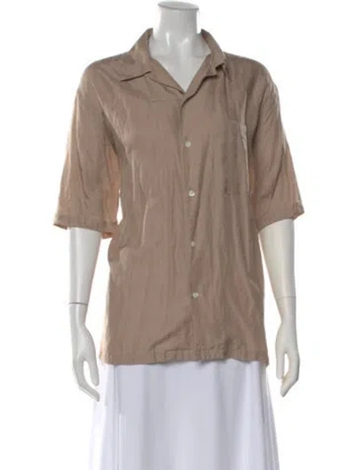 Pre-owned Tomorrowland Three-quarter Sleeve Button-up Top In Neutral