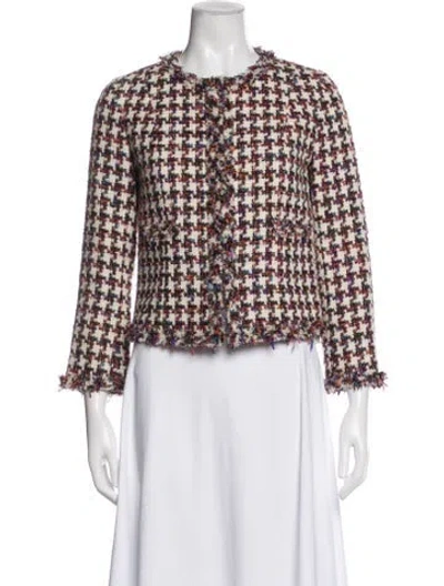 Pre-owned Tomorrowland Tweed Houndstooth Print Jacket In Multi