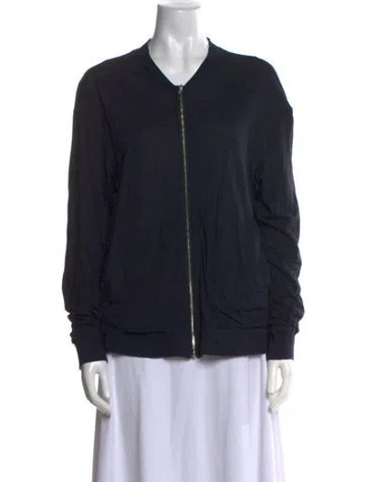 Pre-owned Tomorrowland V-neck Long Sleeve Sweatshirt In Blue