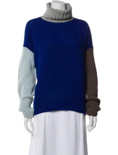 Pre-owned Tomorrowland Wool Colorblock Pattern Sweater In Blue