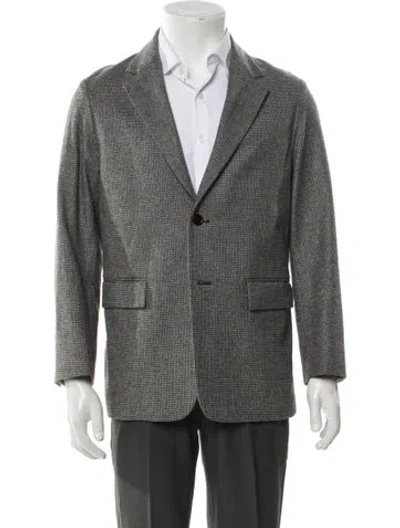 Pre-owned Tomorrowland Wool Houndstooth Print Blazer In Gray
