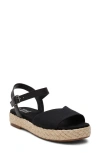 Toms Abby Ankle Strap Espadrille Platform Sandal In Black