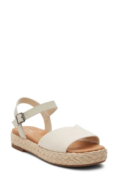 Toms Abby Ankle Strap Espadrille Platform Sandal In Natural Slubby Woven