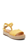 Toms Abby Ankle Strap Espadrille Platform Sandal In Yellow