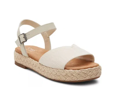 Toms Abby 10020768 Sandals Women Ivory Ankle Strap Flatform Espadrille Gal1582 In Brown