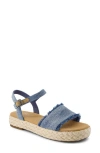 Toms Abby Flatform Espadrille Sandal In Dark Sky Textured Denim,fray