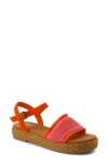 Toms Abby Flatform Espadrille Sandal In Red