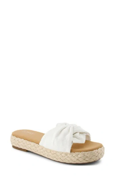 Toms Abby Plaftorm Slide Sandal In White Beachside Woven,knot