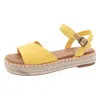 Toms Abby Womens Slip On Open Toe Espadrilles In Pineapple Yellow Slubby Woven