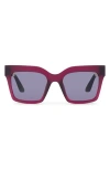 Toms Adelaide 52mm Gradient Square Sunglasses In Midnight Plum Crystal Fade