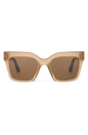 Toms Adelaide 52mm Gradient Square Sunglasses In Oatmilk Crystal Fade/brown