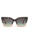 Toms Adelaide 52mm Gradient Square Sunglasses In Tortoise Apricot Crystal Fade