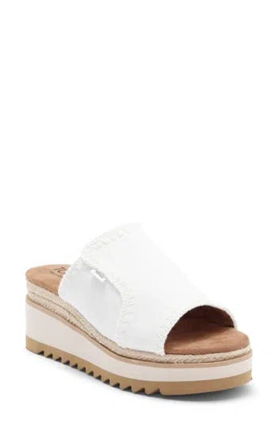 Toms Adria Platform Wedge Sandal In White