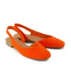 Toms Alene Flats Women's Tomato Red Soft Square Toe Slingback Gal901 In Orange