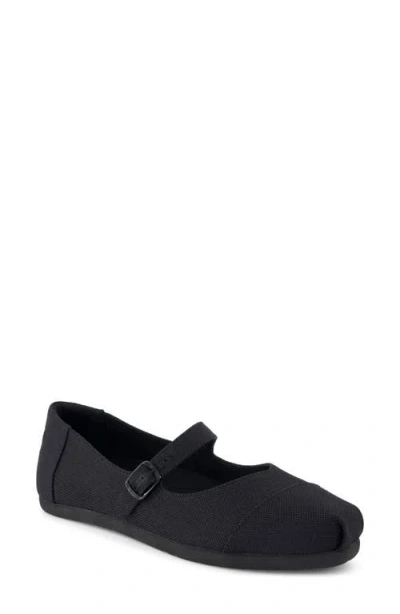 Toms Alpargata Mary Jane Flat In Black