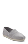 Toms Womens Drizzle Grey Alpargata Branded Canvas Shoes In Grey