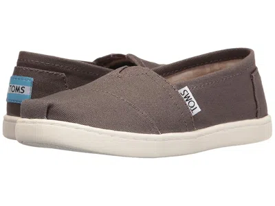 Toms Alpargata 2.0 (little Kid/big Kid) Kid's Shoes Ash Canvas : 5.5 Big Kid M In Brown