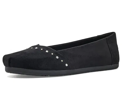 Toms Alpargata Ballet Women's Dress Flat Shoes Black Micro Stud: 5.5 B - Medium, Textile
