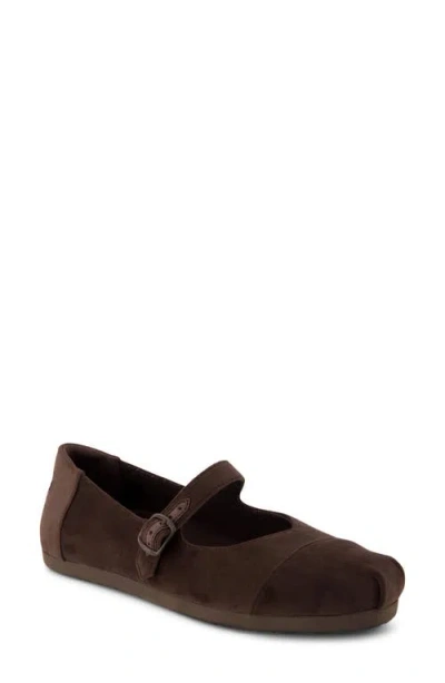 Toms Alpargata Mary Jane Flat In Brown