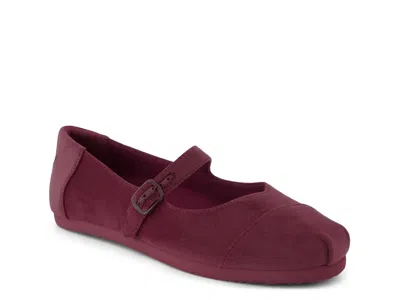 Toms Alpargata Mary Jane Flat In Burgundy