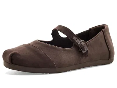 Toms Alpargata Mary Jane Women's Dress Flat Shoes Chocolate: 6 B - Medium, Canvas/textile