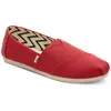 Toms Alpargata Womens Padded Insole Loafers In Red