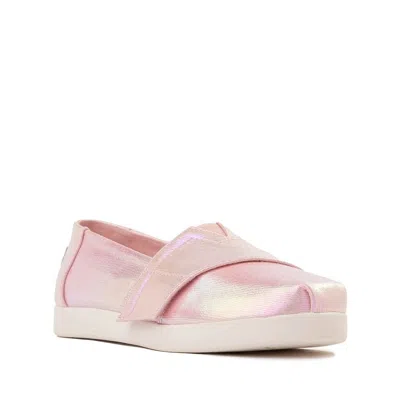 Toms Kids'  Alpargatapink Quartz Iridescent Slip On Casual Shoes Hawk1099 In Pink