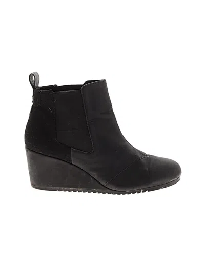 Pre-owned Toms Ankle Boots In Black