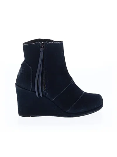 Pre-owned Toms Ankle Boots In Blue