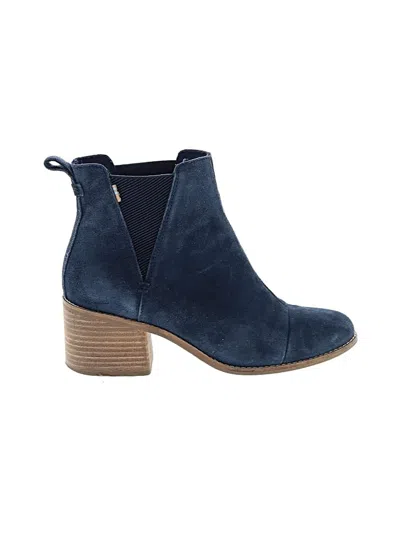 Pre-owned Toms Ankle Boots In Blue