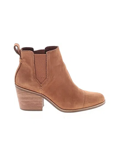 Pre-owned Toms Ankle Boots In Brown
