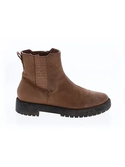 Pre-owned Toms Ankle Boots In Brown