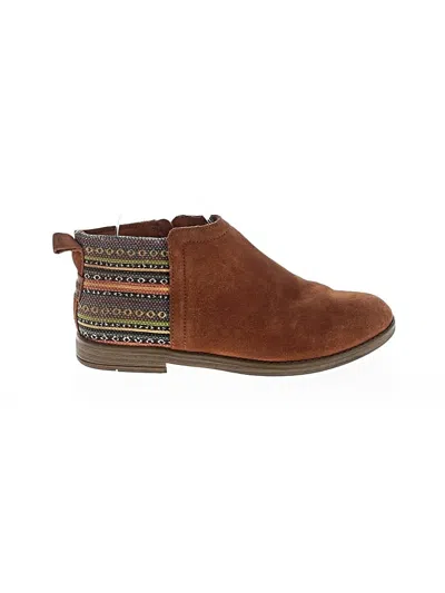 Pre-owned Toms Ankle Boots In Brown