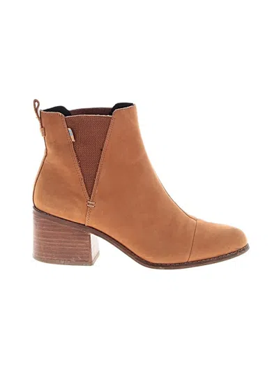 Pre-owned Toms Ankle Boots In Brown