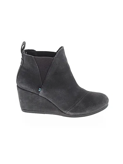 Pre-owned Toms Ankle Boots In Gray
