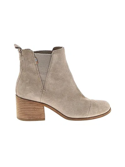 Pre-owned Toms Ankle Boots In Gray