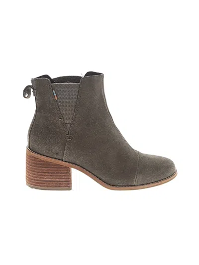 Pre-owned Toms Ankle Boots In Green