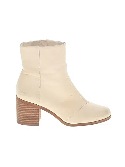 Pre-owned Toms Ankle Boots In Ivory