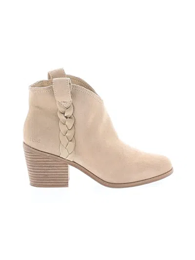 Pre-owned Toms Ankle Boots In Tan