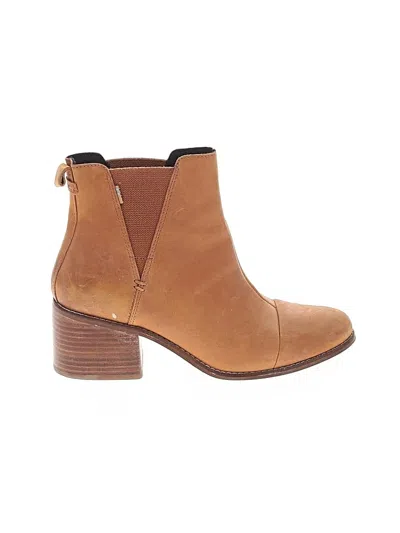 Pre-owned Toms Ankle Boots In Tan
