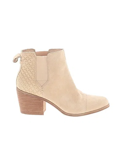 Pre-owned Toms Ankle Boots In Tan