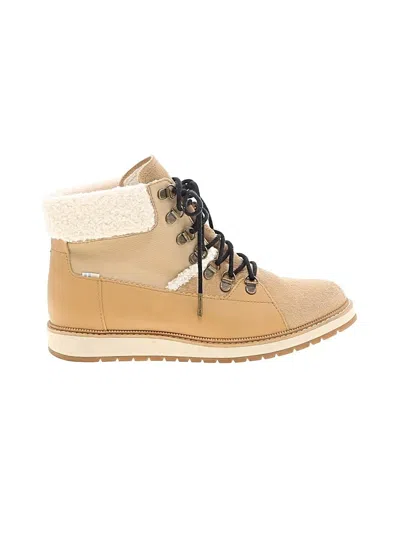 Pre-owned Toms Ankle Boots In Tan