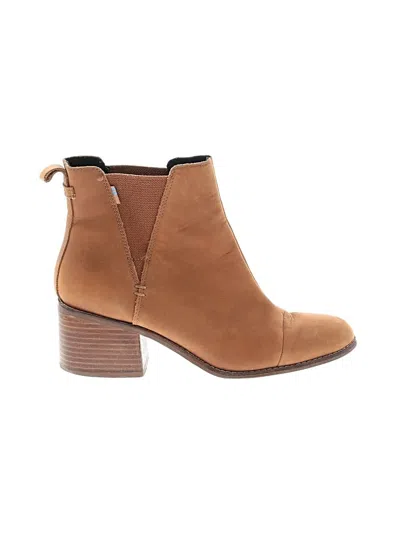 Pre-owned Toms Ankle Boots In Tan