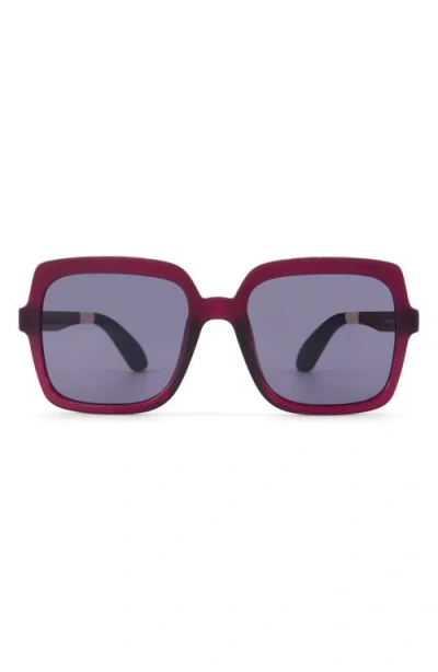 Toms Athena 56mm Square Sunglasses In Midnight Plum Crystal Fade