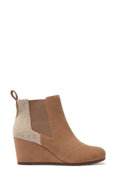 Toms Bailey Herringbone Wedge Bootie In Brown