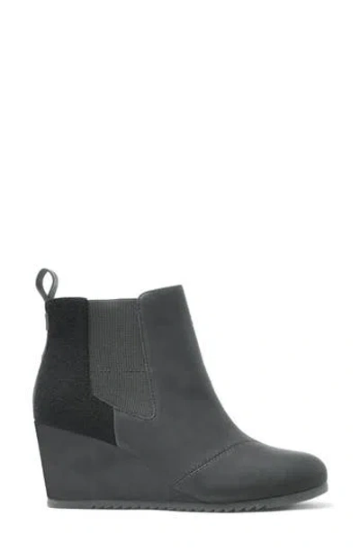 Toms Bailey Herringbone Wedge Bootie In Burgundy