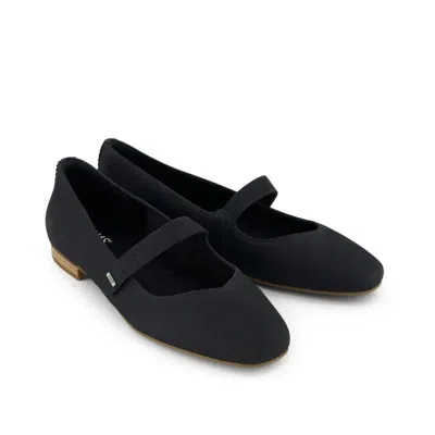 Toms Bianca Flats Women's Us 8.5 Black Leather Square Toe Mary Jane Khd1366